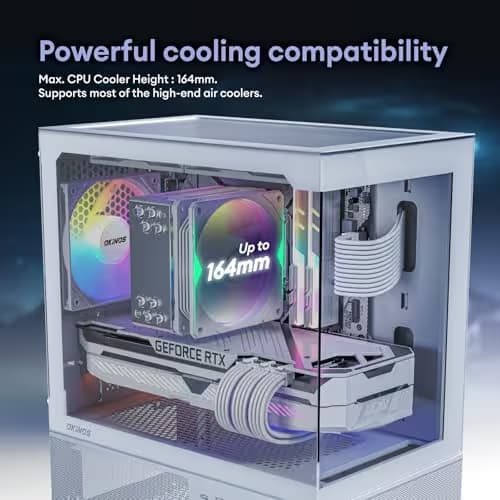 Okinos Aqua 3 Micro ATX Mini Tower Black Tempered Glass Side Panel image