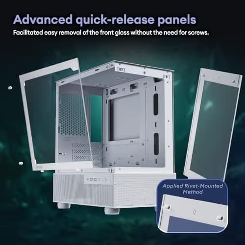 Okinos Aqua 3 Micro ATX Mini Tower Black Tempered Glass Side Panel image