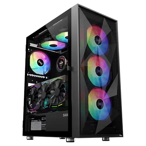 SAMA 3509 ATX Mid Tower Black Tempered Glass image
