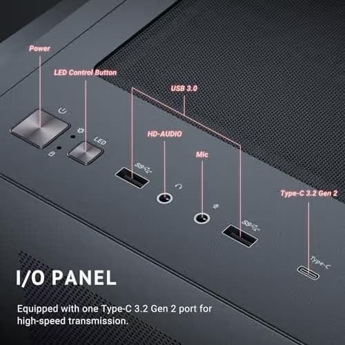 Antec C5 ARGB ATX Mid Tower Black with Tempered Glass Side Panel image