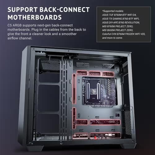 Antec C5 ARGB ATX Mid Tower Black with Tempered Glass Side Panel image