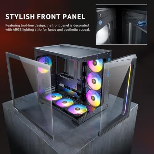 Antec C5 ARGB ATX Mid Tower Black with Tempered Glass Side Panel image