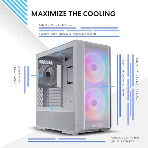 Lian Li LANCOOL 216 RGB EATX Mid Tower White Tempered Glass image