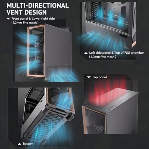 Antec FLUX PRO ATX Full Tower Black / Brown Tempered Glass image