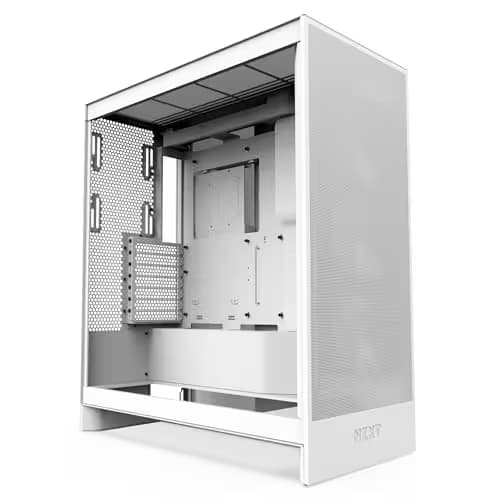 NZXT H7 Flow (2024) ATX Mid Tower White Tempered Glass Side Panel image