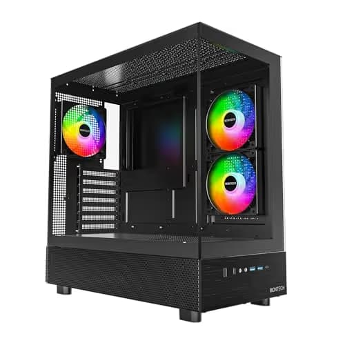 MONTECH XR Panoramic High Airflow ATX PC Case, 3 ARGB PWM Fans, Black main image