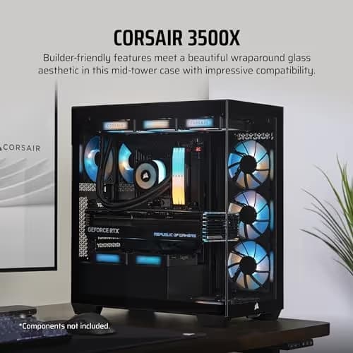 Corsair 3500X ATX Mid Tower Black with Tempered Glass Side Panel image