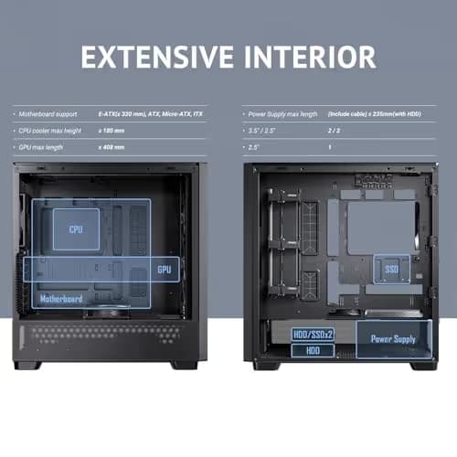 Antec FLUX ATX Mid Tower Black / Brown Tempered Glass Side Panel image