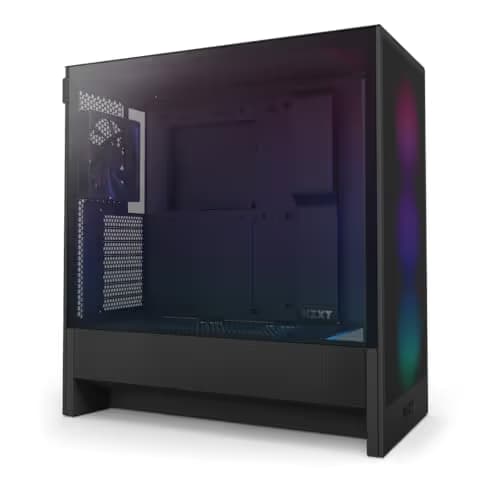 NZXT H5 Flow RGB (2024) ATX Mid Tower Black Tempered Glass Side Panel image