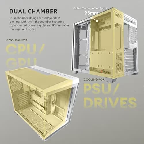 Antec C5 ARGB ATX Mid Tower White Tempered Glass Side Panel image
