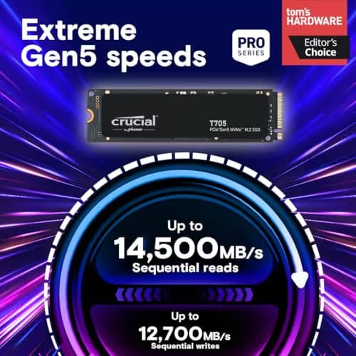 Crucial T705 2TB SSD M.2-2280 PCIe 5.0 X4 NVMe image