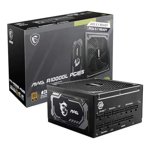 MSI MAG A1000GL PCIE5 Black 1000W Fully Modular 80+ Gold Certified main image