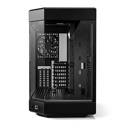 HYTE Y60 Modern Aesthetic Dual Chamber Panoramic Tempered Glass Mid-Tower ATX Computer Gaming Case with PCIe 4.0 Riser Cable Included image
