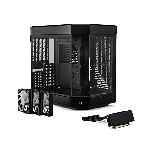 HYTE Y60 Modern Aesthetic Dual Chamber Panoramic Tempered Glass Mid-Tower ATX Computer Gaming Case with PCIe 4.0 Riser Cable Included image