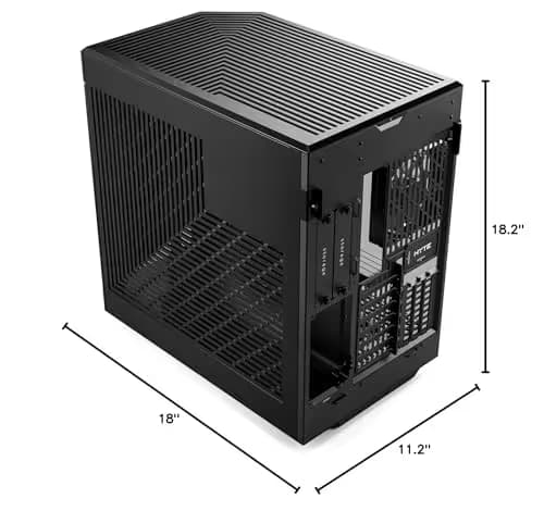 HYTE Y60 Modern Aesthetic Dual Chamber Panoramic Tempered Glass Mid-Tower ATX Computer Gaming Case with PCIe 4.0 Riser Cable Included image