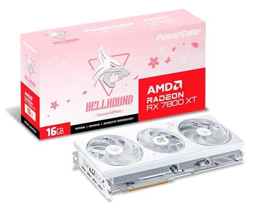 PowerColor Hellhound Sakura OC Radeon RX 7800 XT 16GB GDDR6 White / Pink main image