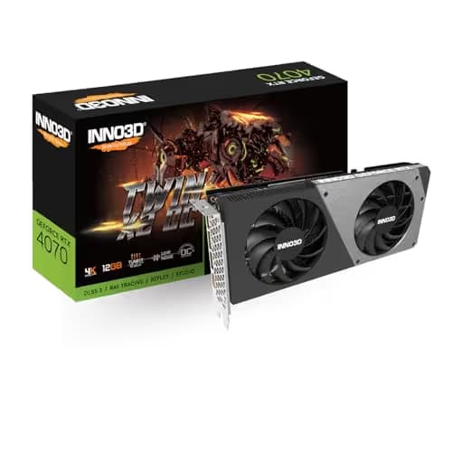 Inno3D GeForce RTX 4070 Twin X2 OC 12GB GDDR6X Black / Silver image