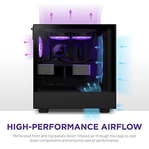 NZXT H5 Flow RGB (2023) ATX Mid Tower Black Tempered Glass image