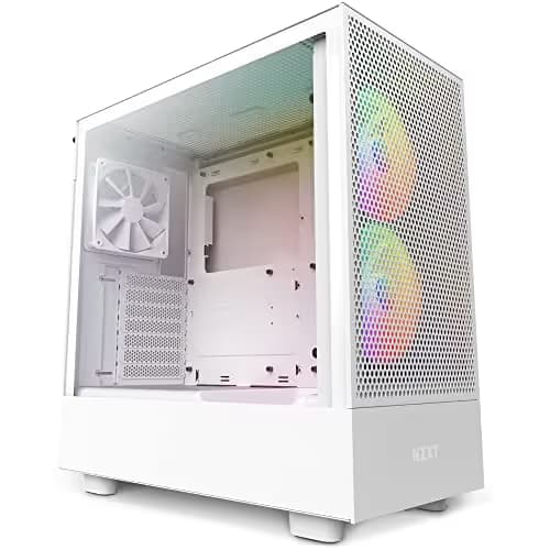 NZXT H5 Flow RGB (2023) ATX Mid Tower White Tempered Glass image