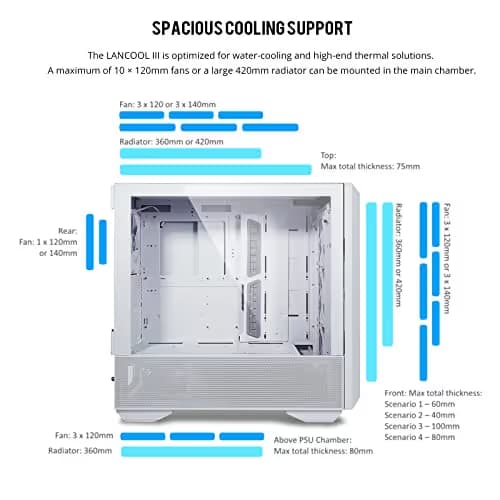 Lian Li LANCOOL III RGB ATX Mid Tower White Tempered Glass Side Panel image
