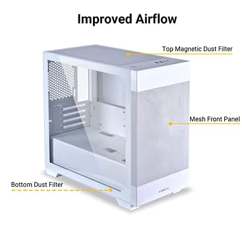 Lian Li LANCOOL 205M Micro ATX Mini Tower White Tempered Glass MESH image