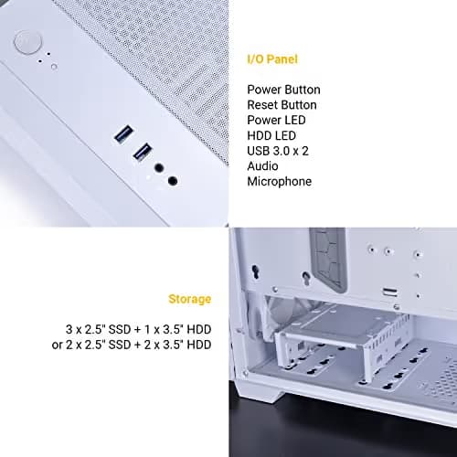 Lian Li LANCOOL 205M Micro ATX Mini Tower White Tempered Glass MESH image