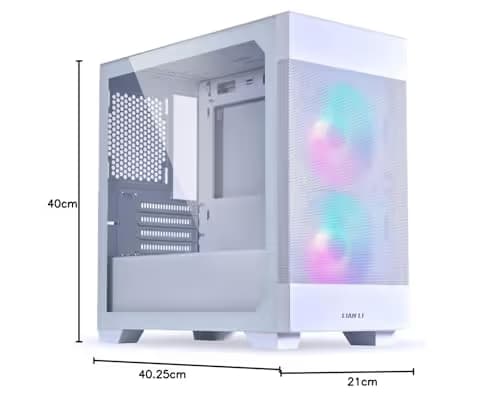 Lian Li LANCOOL 205M Micro ATX Mini Tower White Tempered Glass MESH image