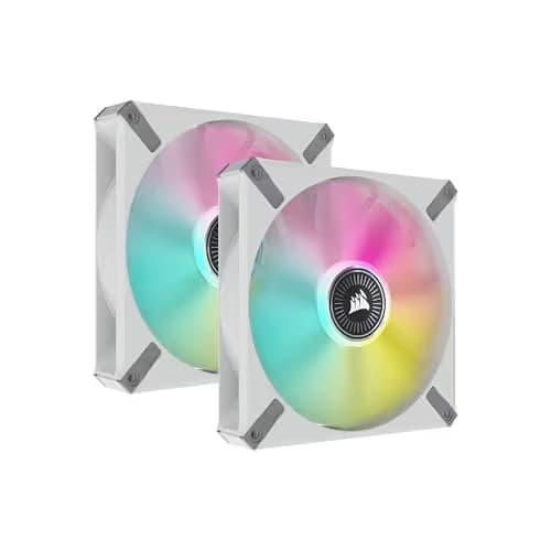Corsair iCUE ML RGB ELITE Premium 140mm White Addressable RGB PWM 2-Pack image