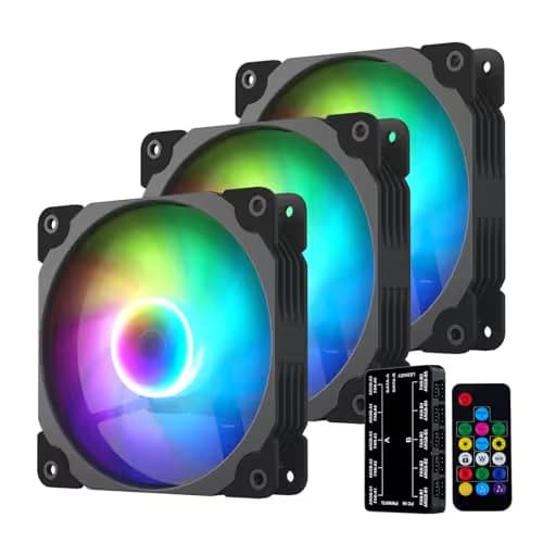Vetroo ARGB120 120mm Black Addressable RGB PWM 48.1 CFM 3-Pack image