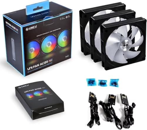 Lian Li Uni Fan AL 120mm ARGB PWM  Black Pack of 3 main image