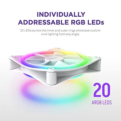 NZXT F140 RGB DUO 140mm White Addressable RGB PWM image