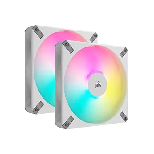Corsair iCUE AF140 RGB ELITE 140mm White RGB PWM 2-Pack image