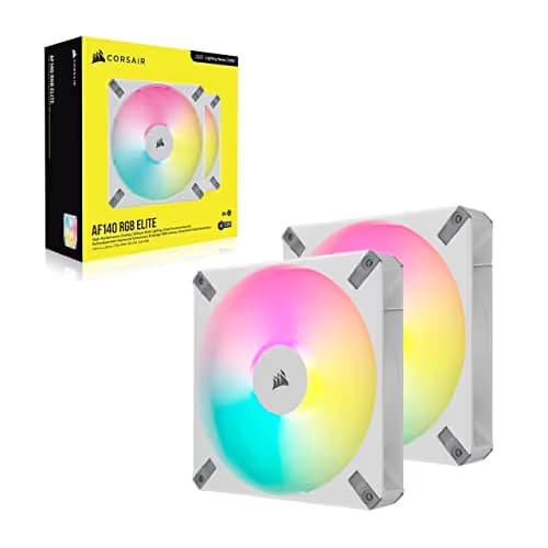 Corsair iCUE AF140 RGB ELITE 140mm White RGB PWM 2-Pack image