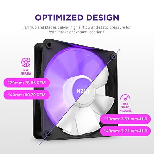 NZXT F RGB Core 140mm Black RGB PWM Core 89.48 CFM 1-Pack image