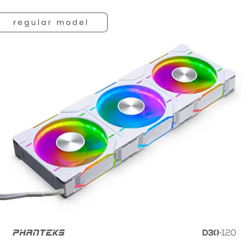 Phanteks D30-120 120mm White Addressable RGB PWM 64.3 CFM 3-Pack image