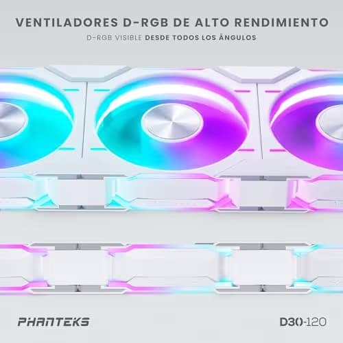 Phanteks D30-120 120mm White Addressable RGB PWM 64.3 CFM 3-Pack image