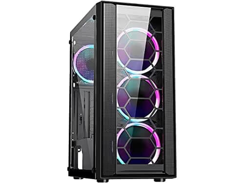DIYPC Rainbow-Flash-F4 ATX Mid Tower Black Tempered Glass Side Panel main image