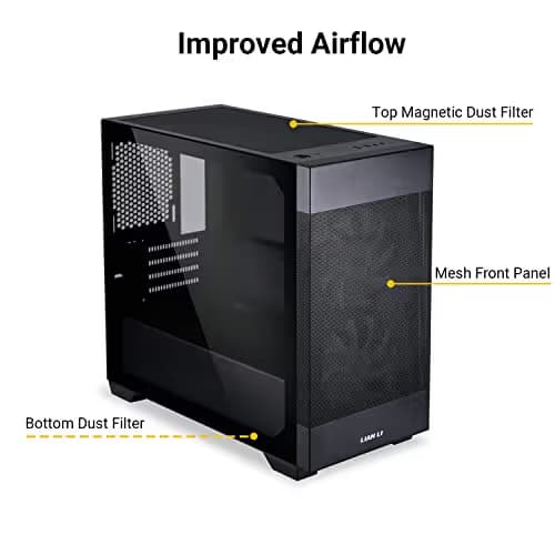 Lian Li LANCOOL 205M MESH Micro ATX Mini Tower Black Tempered Glass Side Panel image