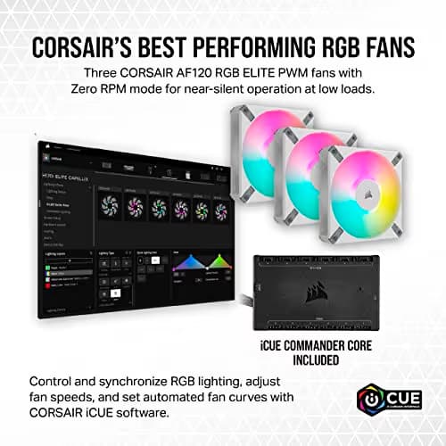Corsair iCUE H150i ELITE CAPELLIX XT Water 360mm 65.57 CFM White image