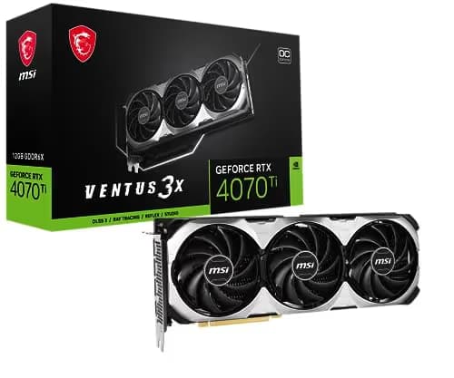 MSI GeForce RTX 4070 Ti VENTUS 3X E OC 12GB GDDR6X Silver / Black main image