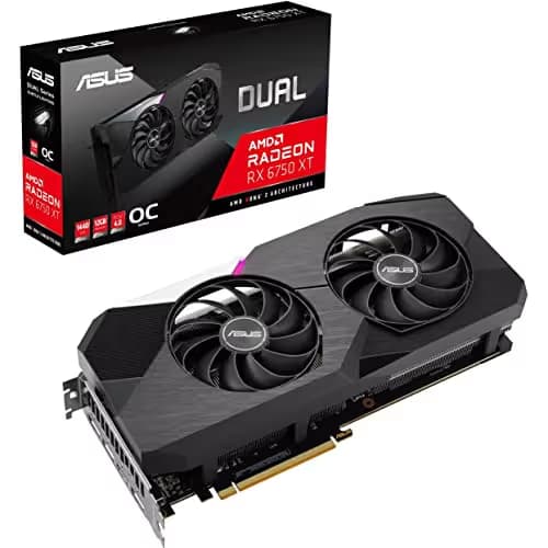 Asus DUAL OC Radeon RX 6750 XT 12GB GDDR6 Black / Silver main image