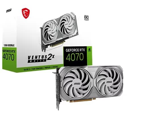 MSI GeForce RTX 4070 VENTUS 2X WHITE 12G OC GDDR6X main image