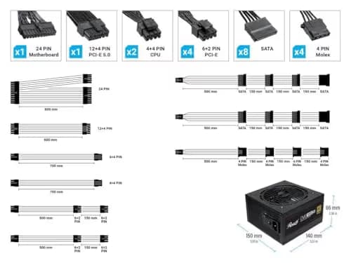 Rosewill CMG1000G5 1000W 80+ Gold Certified Fully Modular image