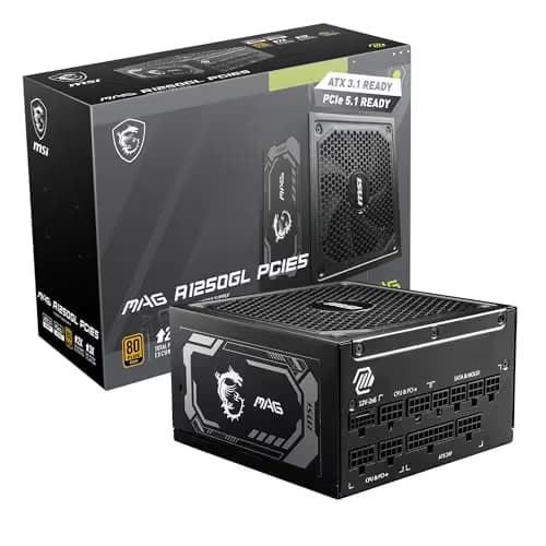 MSI MAG A1250GL PCIE5 Black 1250W Fully Modular 80+ Gold ATX main image