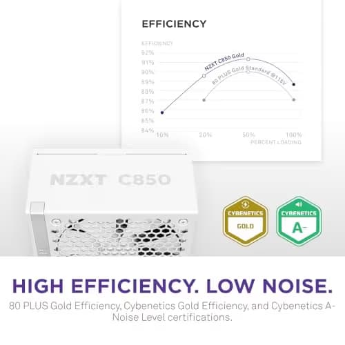 NZXT C850 Fully Modular ATX Power Supply - 850 Watts ATX 3.1 - White image