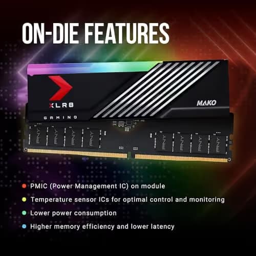 PNY XLR8 Gaming MAKO EPIC-X RGB Black DDR5-6000 CL40 32GB (2x16GB) image
