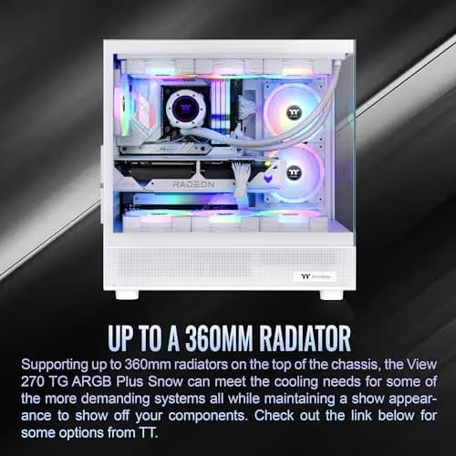 Thermaltake View 270 Plus ATX Mid Tower White Tempered Glass ARGB image