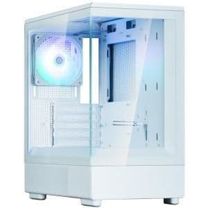Zalman P10 Micro ATX Mini Tower White with Tempered Glass Side Panel and USB 3.2 Gen 2 Type-C, USB 3.2 Gen 1 Type-A main image