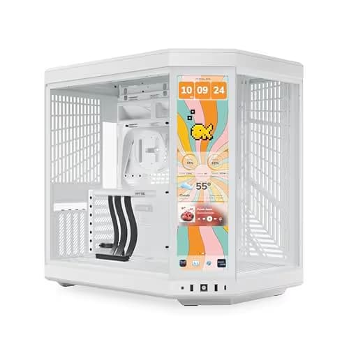 HYTE - Y70 Touch Infinite Dual Chamber ATX Mid Tower Modern Aesthetic Case with Integrated 2.5K IPS Touchscreen - Snow White image