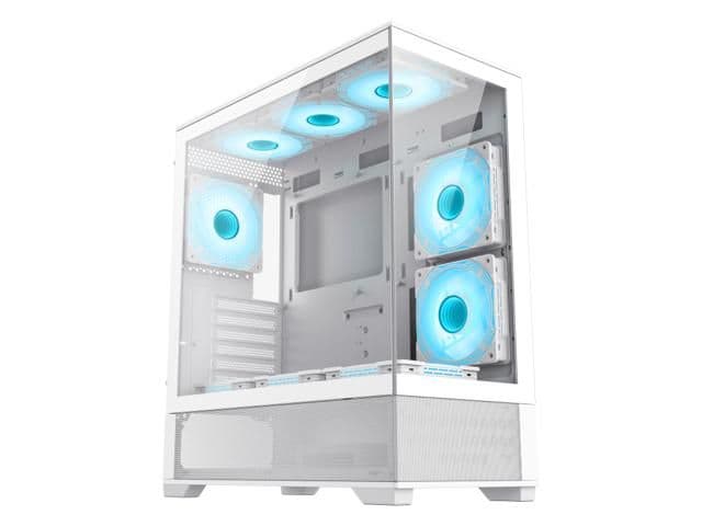 GameMax Vista A ATX Mid Tower White Tempered Glass Side Panel, USB 3.2 Gen 2 Type-C, USB 3.2 Gen 1 Type-A, USB 2.0 Type-A main image